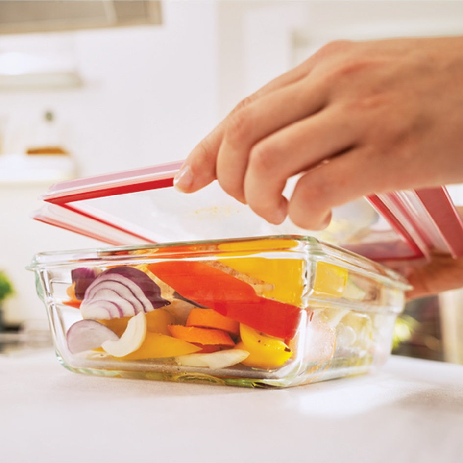 ظرف نگهدارنده با بدنه شیشه ای تفال مدل N1041010 مناسب برای قرار دادن در فریزر و فر