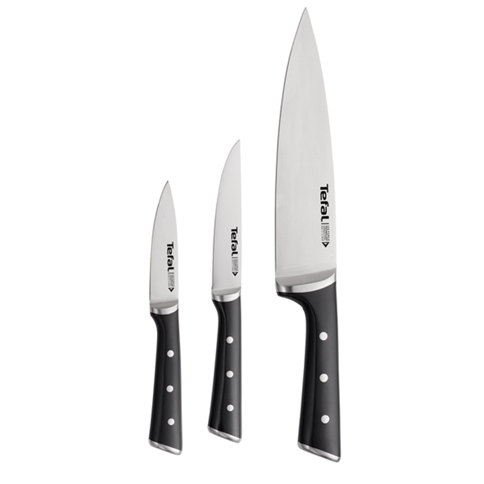 سرویس چاقو 3 پارچه با تیغه استیل و با دسته پلاستیک تفال مدل K2323S74