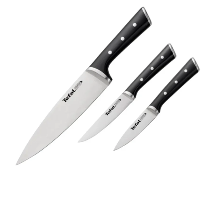 سرویس چاقو 3 پارچه با تیغه استیل و با دسته پلاستیک تفال مدل K2323S74