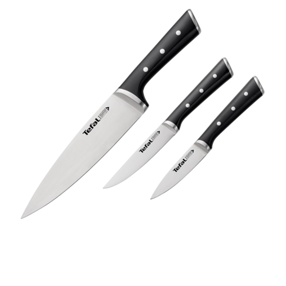 سرویس چاقو 3 پارچه با تیغه استیل و با دسته پلاستیک تفال مدل K2323S74