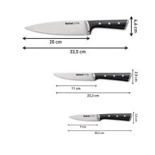 سرویس چاقو 3 پارچه با تیغه استیل و با دسته پلاستیک تفال مدل K2323S74
