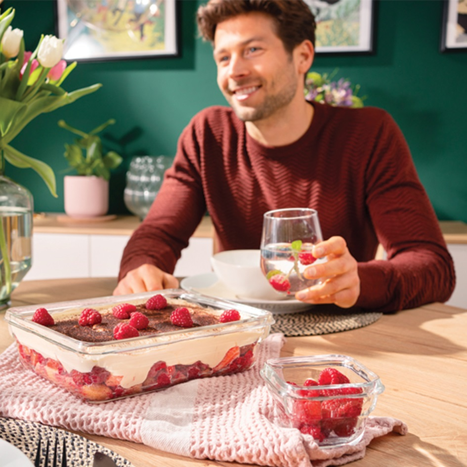 ظرف نگهدارنده بابدنه شیشه ای تفال مدل N1041210 مناسب برای قرار دادن در فریزر و ماکرویو